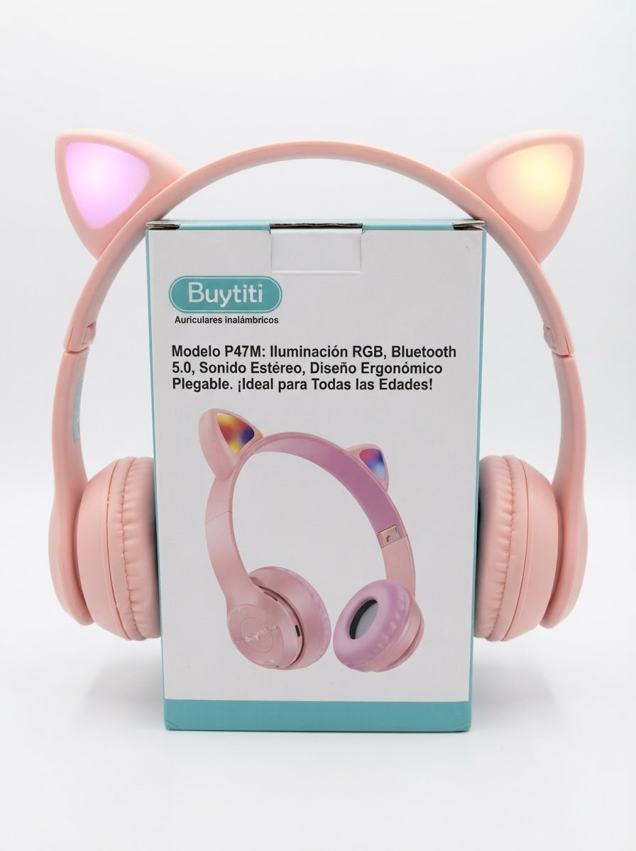 Audífonos Gatito LED Bluetooth